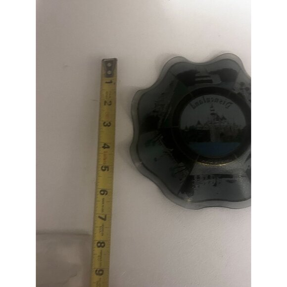 Vintage Disneyland Souvenir Glass Plate with Ruffled Edges Ashtray Blue - Picture 5 of 6